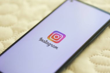 Brasilia, Federal Bölge, Brezilya. 12 Mayıs 2023. Cep telefonunun ekranındaki Instagram logosu 