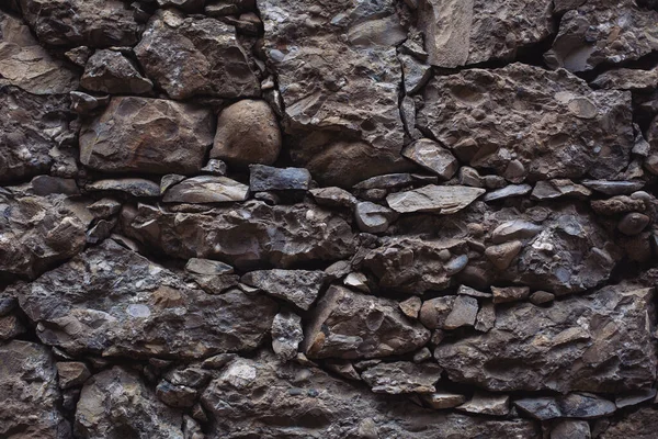 Закрыть Снимок Стены Сухого Камня Старая Грубая Каменная Текстура Стен — стоковое фото