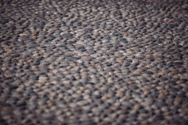 抽象的な背景 展望台の古い石畳の舗装 正方形のテクスチャパターン 舗装路だ ファサードの石の質感 — ストック写真