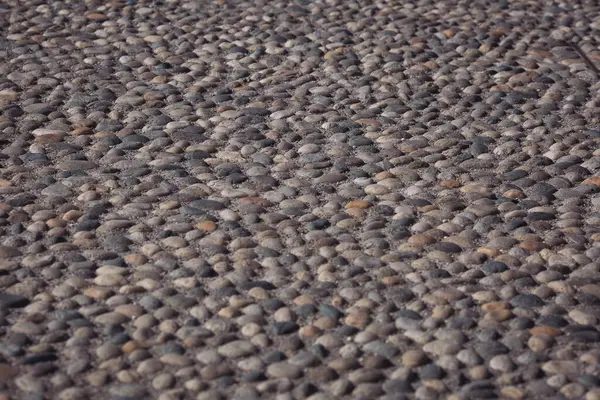 抽象的な背景 展望台の古い石畳の舗装 正方形のテクスチャパターン 舗装路だ ファサードの石の質感 — ストック写真