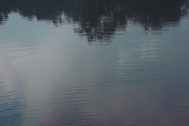 Nehirdeki ağaçların yansıması olan su dokusu. Su yüzeyindeki yansıma. Göldeki gökyüzünün yansıması.. 