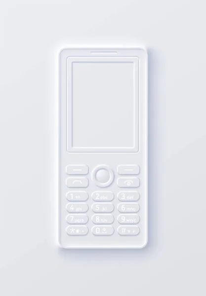 Mobiltelefon Gombokkal Könnyű Háttér Elegáns Reális Design Egyszerű Modern Pneumorfizmus — Stock Vector