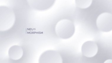 Yuvarlak şekilli neumorfik parlak tasarım. Hafif, yumuşak, berrak ve basit neo-morfizm vektör çizimi. Pankart, poster, sunum için kopyalama alanı olan zarif soyut arkaplan.