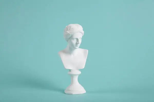 Busto Vênus Branco Fundo Turquesa Vívida Uma Mistura Clássico Moderno — Fotografia de Stock