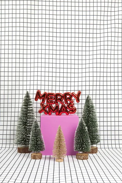 Ornamento Natale Plastica Rosso Lucido Con Testo Che Dice Buon — Foto Stock