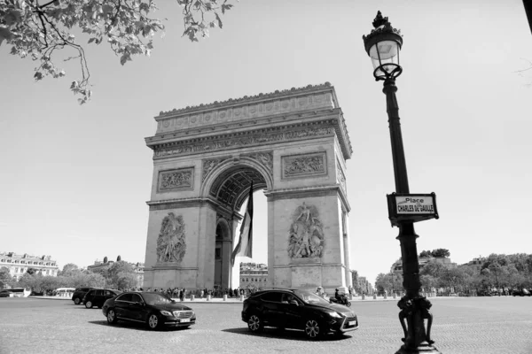 Arc Triomphe Paris Sur Nature Urbaine Ouverte Célèbre Dans Monde — Photo