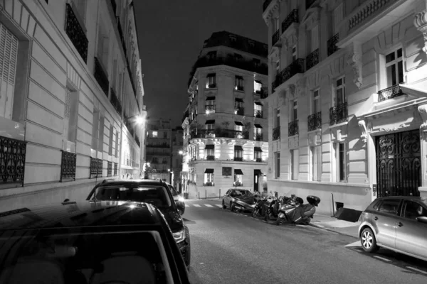 Dům Paříži Otevřené Městské Přírody Noci Francie Světově Proslulou Památkou Stock Obrázky