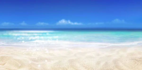 Голубым Морем Пляжный Летний Фон Пляжными Развлечениями — стоковое фото