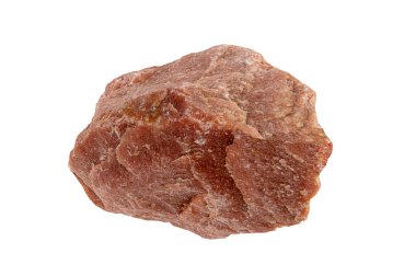 Taş cilalanmamış ve kırmızı renkte. Yapısı açıkça görülüyor. Aynı zamanda sertlik ve kırılganlığı gösteriyor..