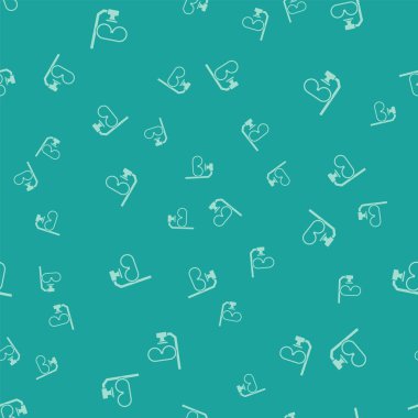 Yeşil dalış maskesi ve şnorkel ikonu yeşil arka planda izole edilmiş pürüzsüz desen. Olağanüstü bir spor. Su altı ekipmanları. Vektör.