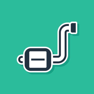 Yeşil arka planda mavi bisiklet pedalı simgesi izole edildi. Vektör.