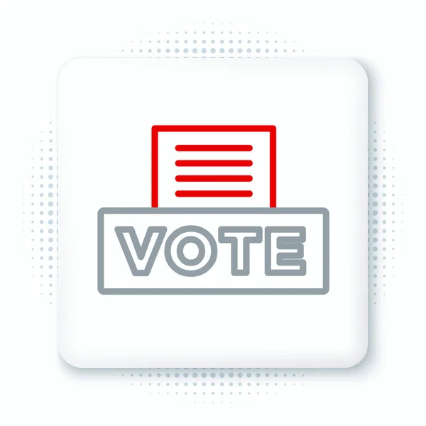 Linie Wahlurne Oder Wahlurne Mit Umschlagsymbol Isoliert Auf Weißem Hintergrund — Stockvektor
