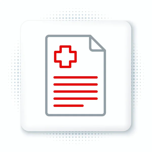 Γραμμή Ιατρικό Πρόχειρο Κλινικό Εικονίδιο Ρεκόρ Απομονώνονται Λευκό Φόντο Συνταγή — Διανυσματικό Αρχείο