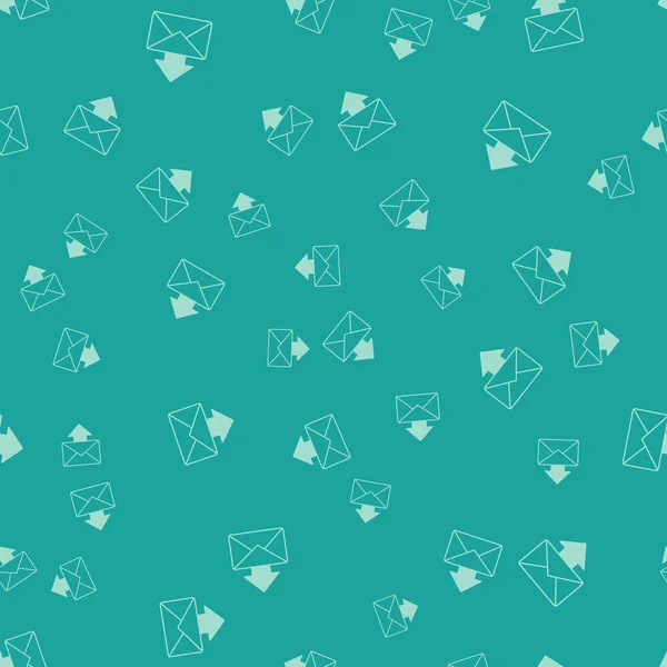 Зелена Пошта Ікона Електронної Пошти Виділили Безшовний Візерунок Зеленому Тлі — стоковий вектор