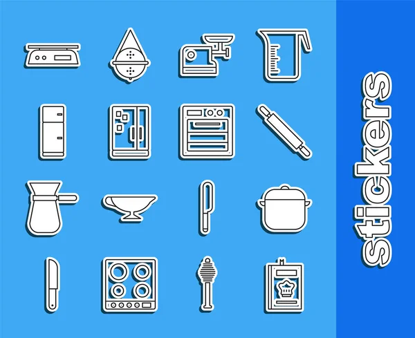 设置系列烹调锅 电子秤 烤箱图标 — 图库矢量图片