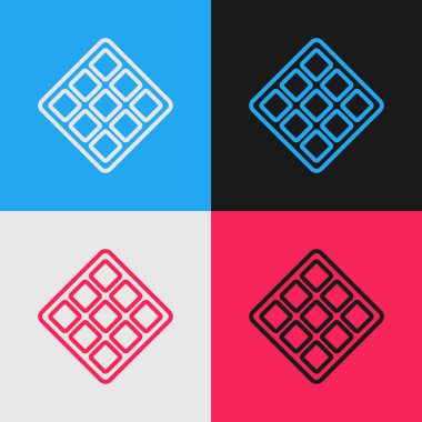 Pop Art Line Waffle simgesi renk arkaplanında izole edildi. Vektör.