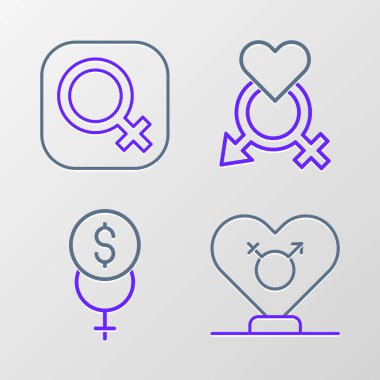 Cinsiyet Feminizm Finans ve Kadın Cinsiyet Simgesi. Vektör.