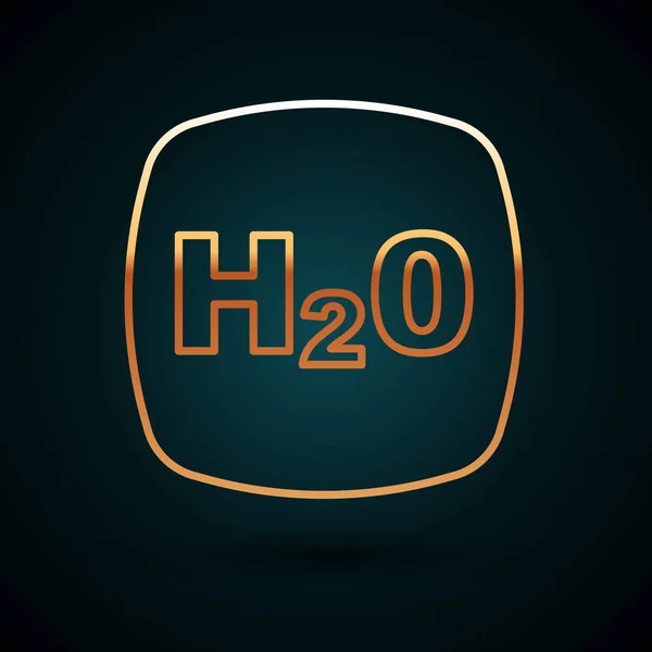 Золотая Линия Химическая Формула Капли Воды H2O Форме Значок Изолирован — стоковый вектор