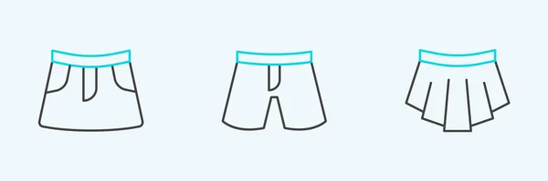 Skirt Short Pants 아이콘을 설정하 Vector — 스톡 벡터