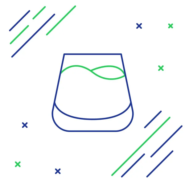 Line Glass Whiskey Icon Isolated White Background Barevný Koncept Vektor — Stockový vektor