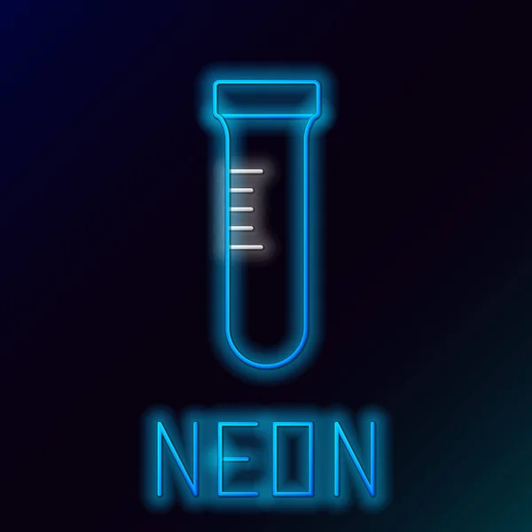 Светящаяся Неоновая Линия Тестовая Трубка Значок Лабораторного Теста Фляжки Изолированы — стоковый вектор