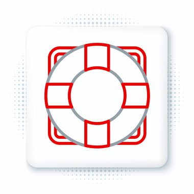 Çizgi Lifebuoy simgesi beyaz arkaplanda izole edildi. Can simidi sembolü. Renkli taslak konsepti. Vektör