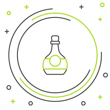 Beyaz arka planda izole edilmiş konyak veya brendi ikonu çizgisi. Renkli taslak konsepti. Vektör