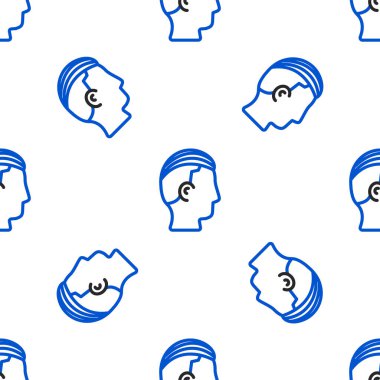 Erkek ikonu için çizgi saç stili beyaz arka planda izole edilmiş pürüzsüz desen. Renkli taslak konsepti. Vektör