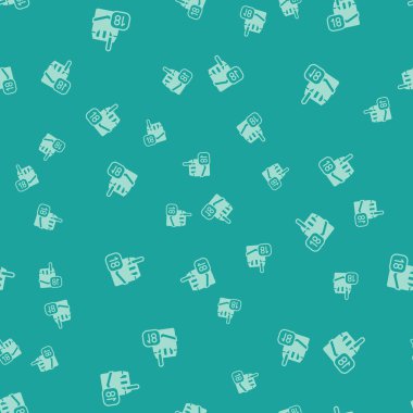 Yeşil Sigara kutusu simgesi yeşil arka planda izole edilmiş pürüzsüz desen. Sigara için yaş sınırı. Sigara paketleri. Vektör.