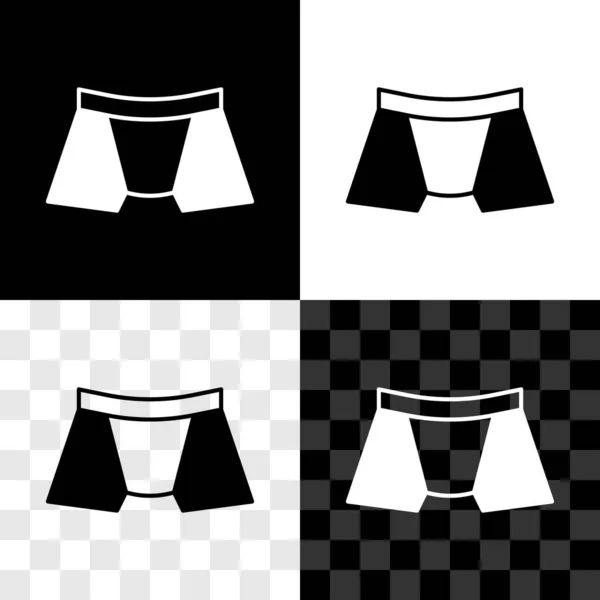 Set Men Underpants Icon Isolated Black White Transparent Background Man — 图库矢量图片