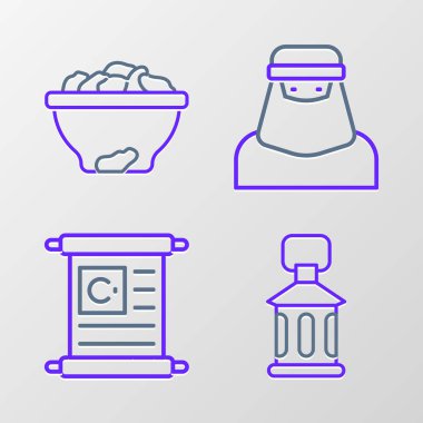 Ramazan Kareem feneri Kur 'an-ı Müslim' in kutsal kitabı. Vektör.