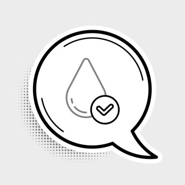 Line Water damla simgesi gri arkaplanda izole edildi. Renkli taslak konsepti. Vektör