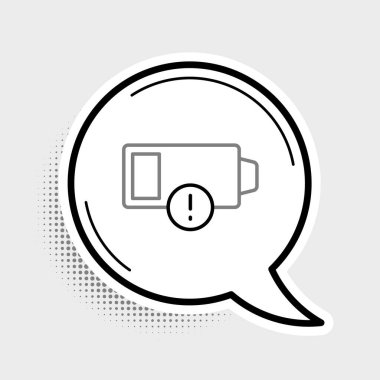 Batarya şarj seviyesi gösterge simgesi gri arkaplanda izole edildi. Renkli taslak konsepti. Vektör