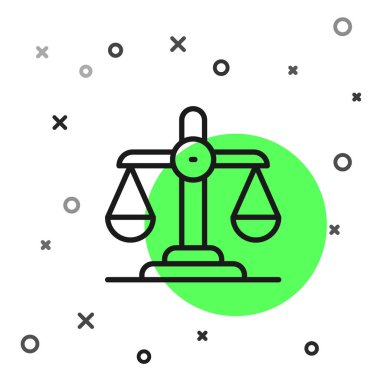 Siyah çizgi cinsiyet eşitliği simgesi beyaz arkaplanda izole edildi. Eşit ücret ve fırsat iş konsepti. Vektör