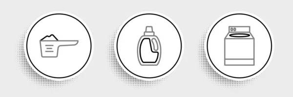Встановіть Пральну Машинку Пральний Порошок Пляшку Значка Агента Чищення Векторні — стоковий вектор