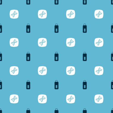 Dijital termometreyi ve DNA sembolünü kusursuz desene ayarla. Vektör