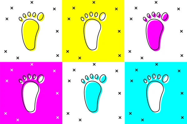 Set Foot Massage Icon Isolated Color Background Vector — Stock Vector