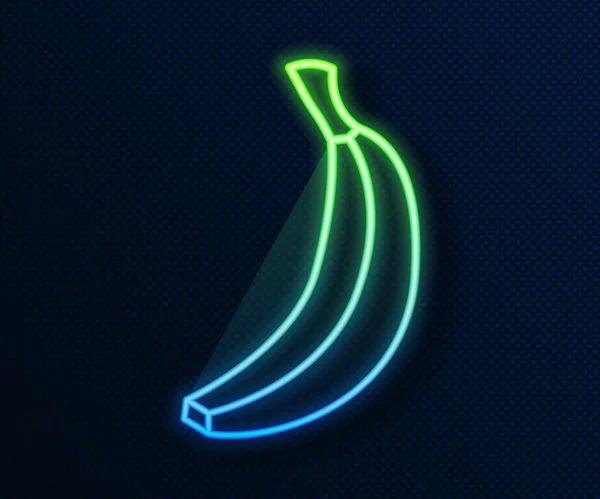 Светящийся Неоновый Символ Банана Выделен Синем Фоне Вектор — стоковый вектор