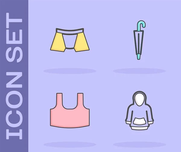 Ensemble Sweat Capuche Sous Vêtements Pour Hommes Maillot Corps Icône — Image vectorielle