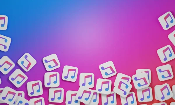 Melitopol ウクライナ 2022年11月21日 Apple Musicのロゴアイコンが色背景に孤立しています PlayストアでのApple Musicアプリ — ストック写真