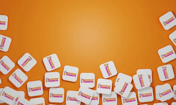 Мелітополь Україна Листопада 2022 Логотип Dunkin Donuts Ізольований Кольоровому Тлі — стокове фото