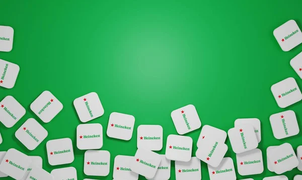 Melitopol Ukraina November 2022 Heineken Logotyp Ikon Isolerad Färg Bakgrund — Stockfoto