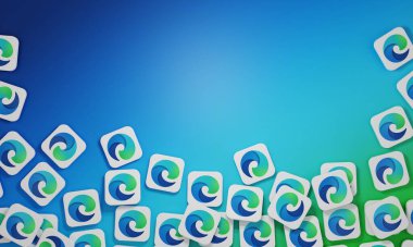 Melitopol, Ukrayna - 21 Kasım 2022: Microsoft kenar logosu renk arkaplanında izole edildi. Microsoft Edge, Microsoft tarafından geliştirilen bir internet tarayıcısıdır. Internet Explorer 'ın halefi..
