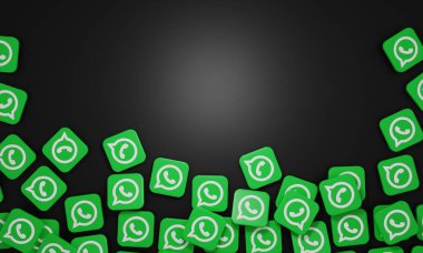 Melitopol, Ukrayna - 21 Kasım 2022: WhatsApp logosu renk arkaplanında izole edildi. WhatsApp akıllı telefonlar için anlık mesajlaşma uygulaması.