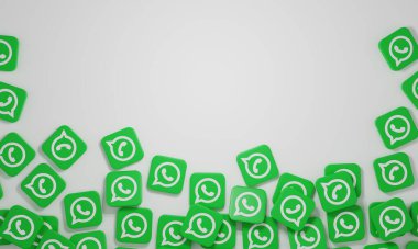 Melitopol, Ukrayna - 21 Kasım 2022: WhatsApp logosu renk arkaplanında izole edildi. WhatsApp akıllı telefonlar için anlık mesajlaşma uygulaması.