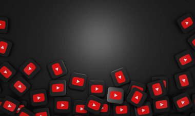 Melitopol, Ukrayna - 21 Kasım 2022: YouTube logosu renk arkaplanında izole edildi. YouTube bir video paylaşım sitesidir..