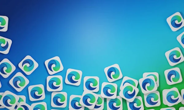 Melitopol, Ukrayna - 21 Kasım 2022: Microsoft kenar logosu renk arkaplanında izole edildi. Microsoft Edge, Microsoft tarafından geliştirilen bir internet tarayıcısıdır. Internet Explorer 'ın halefi..