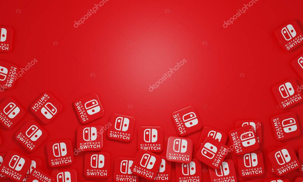 Melitopol, Ukraine - November 21, 2022: Nintendo switch logo icon isolated on color background. Handheld video game controller nintendo switch.