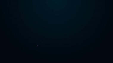 Parlayan neon çizgisi etek simgesi siyah arkaplanda izole edildi. 4K Video hareketli grafik canlandırması.