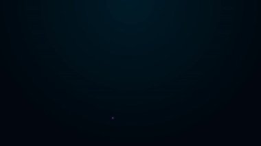 Parlayan neon çizgisi kapüşonlu simgesi siyah arkaplanda izole edildi. Kapüşonlu kazak. 4K Video hareketli grafik canlandırması.